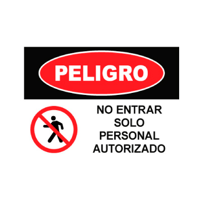 Peligro - Prohibido el Paso Solo Personal Autorizado Vertical - Wall Sign